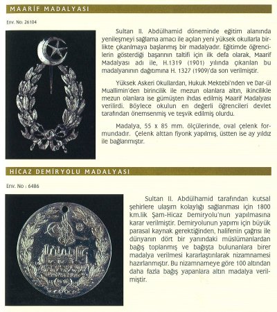Osmanlı ve Cumhuriyet Dönemi Madalya Nişanlar Kataloğu