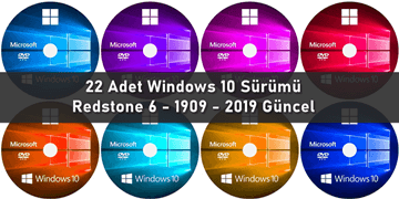 Windows 10 - Tüm Sürümleri - AIO - Tek DVD