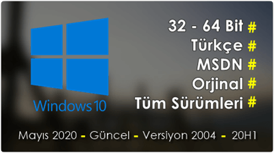 Windows 10 - AIO - Tüm Sürümler - Mayıs 2020