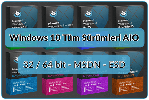 Windows 10 AIO Tüm Sürümleri (32 / 64 bit) (20H2)