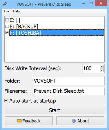 VovSoft Prevent Disk Sleep